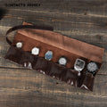 Premium Genuine Leather Watch Roll – 6 Slot Travel Case for Men’s or Woman’s Watches