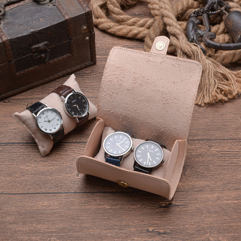 Premium Leather Watch Storage Box – High-End Compact Case for Watches Pink Color