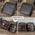 Luxury Genuine Leather Watch Case — Holds 6 Watches for Travel & Storage handmade