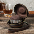 Premium Leather Travel Watch Case – Compact Round Design for Luxury Timepiece Protection