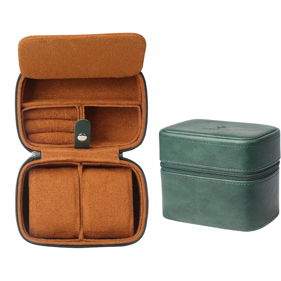 Luxury Genuine Leather Watch Case – Premium Travel Organizer for 2 Watches