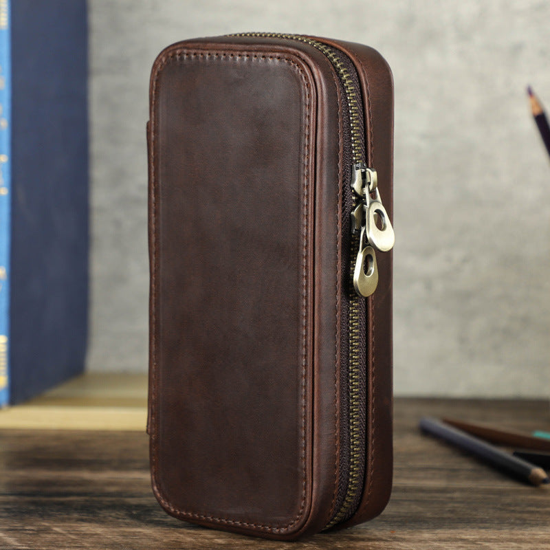 Premium Genuine Leather Watch Case – Travel Organizer for Watches and Bands