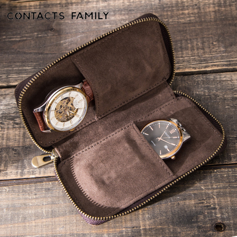 Luxury Full-Grain Leather Watch Case – Premium Travel Storage Box For Watches