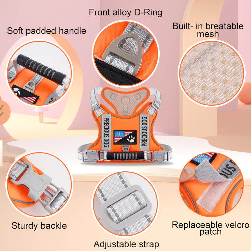 AyalaPet Soft Mesh Dog Harness for Small & Medium Dogs - No-Pull Breathable Pet Vest - Adjustable Reflective Step-In Harness for Puppies & Cats