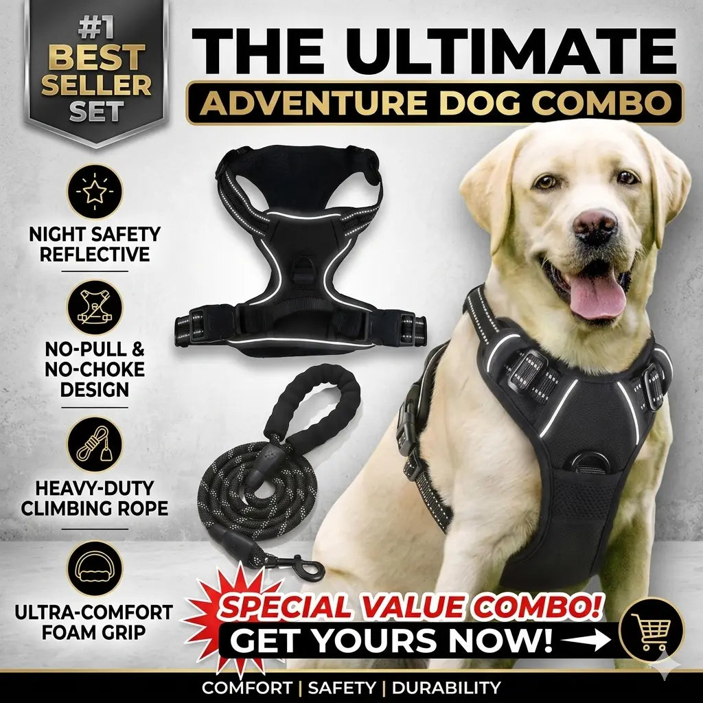 Reflective Step-In Dog Harness and Leash Set - Breathable Soft Mesh Pet Vest - No-Pull Adjustable Escape-Proof Harness for Small Medium Dogs & Cats