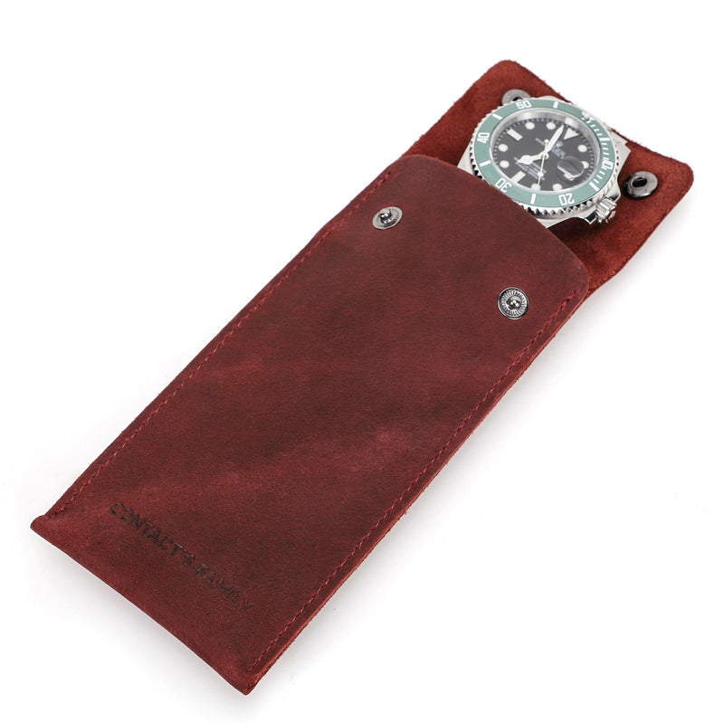 Premium Genuine Leather Watch Storage Case – Luxury Protective Pouch for Watches